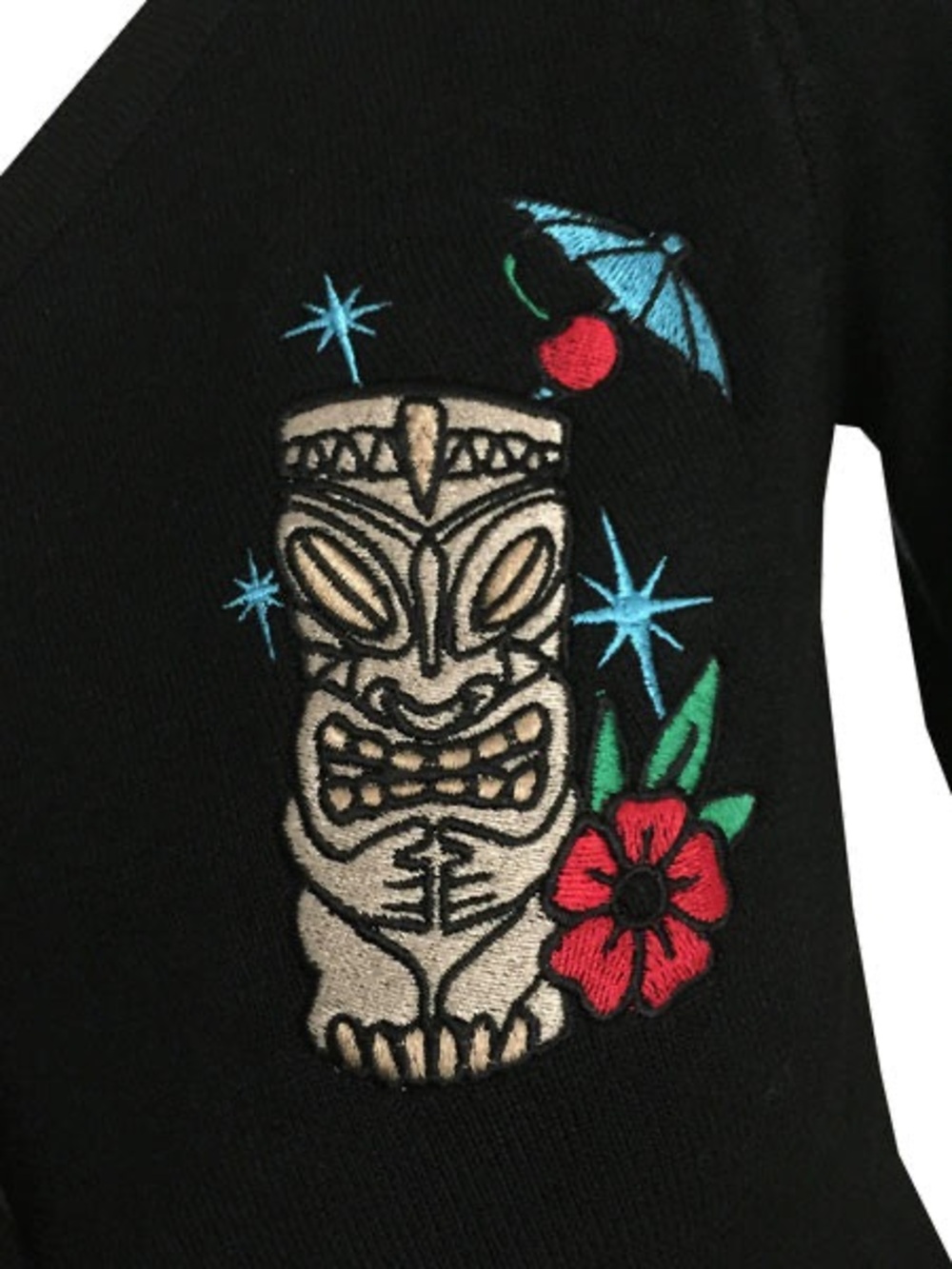 🌺Double Trouble Apparel Embroidered Tiki Cardigan, Black, 2X, NWOT🌺 - Picture 5 of 14